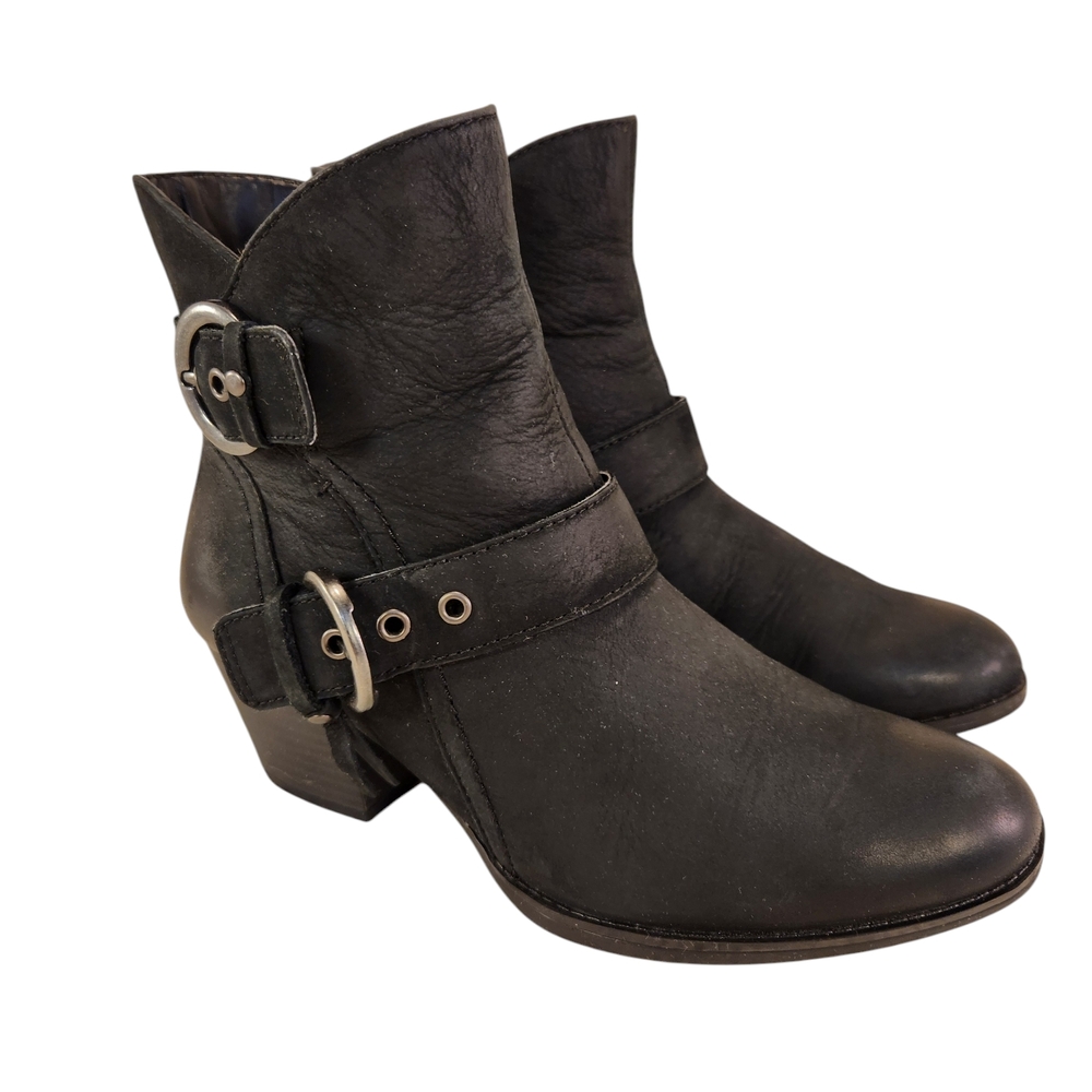 Black Leather Ankle Boots